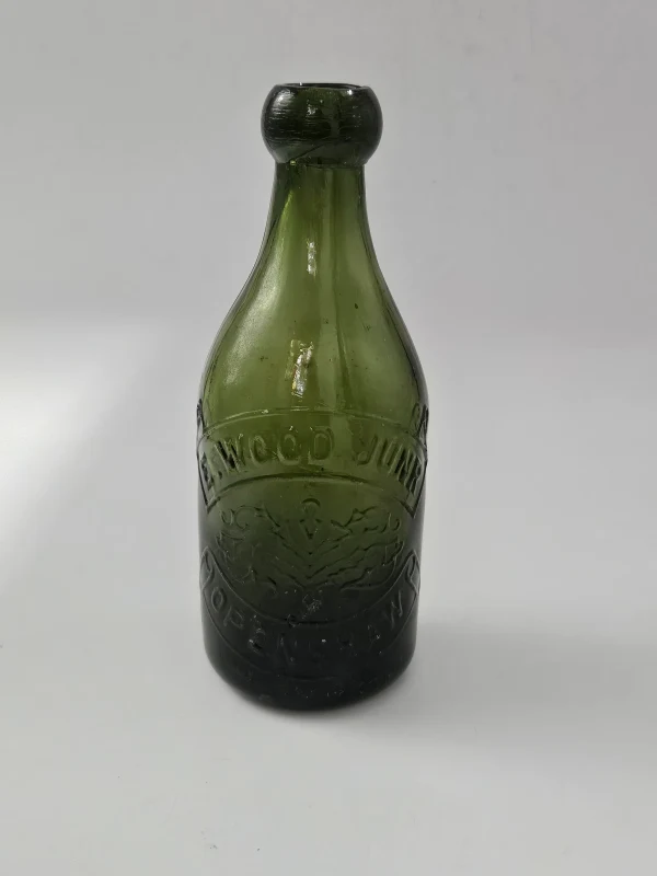 OPENSHAW GREEN GLASS GINGER BEER BOTTLE
