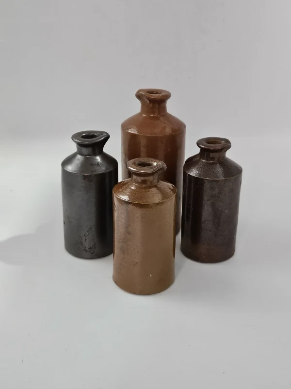 4 SALT GLAZED POURING INK BOTTLES