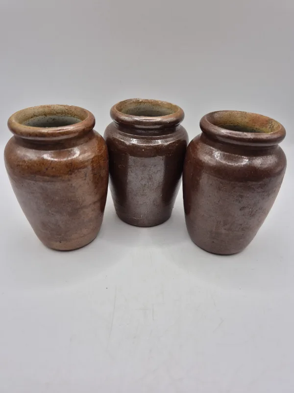 3 Salt Glazed Cream Pots