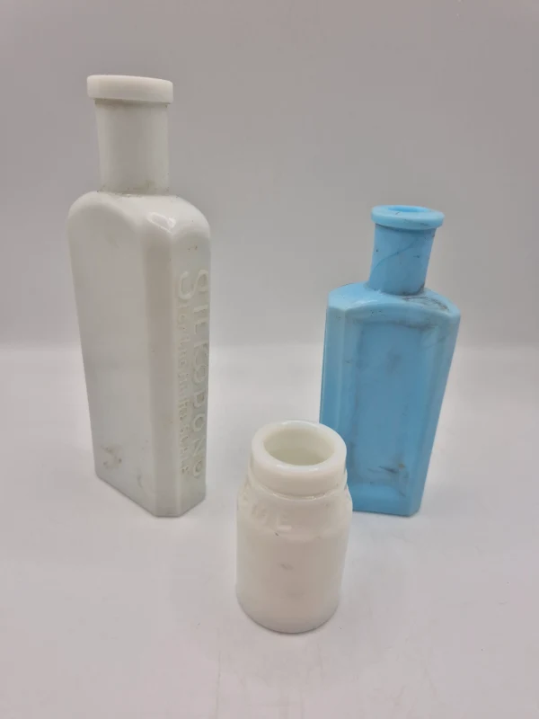 Set of Milk Glass Bottles