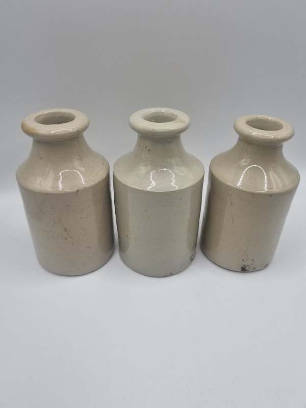 3 Rolled Top Cream Pots