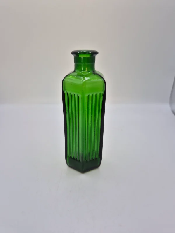1880s Green Rolled Top Poison Bottle