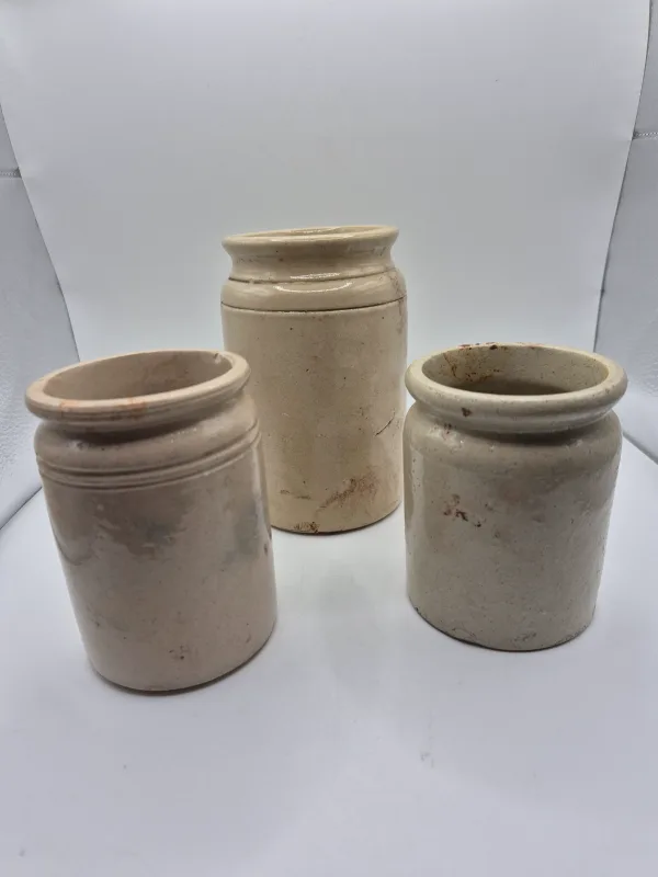 3 Stoneware Pots