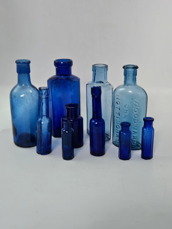 10 BLUE CHEMIST BOTTLES