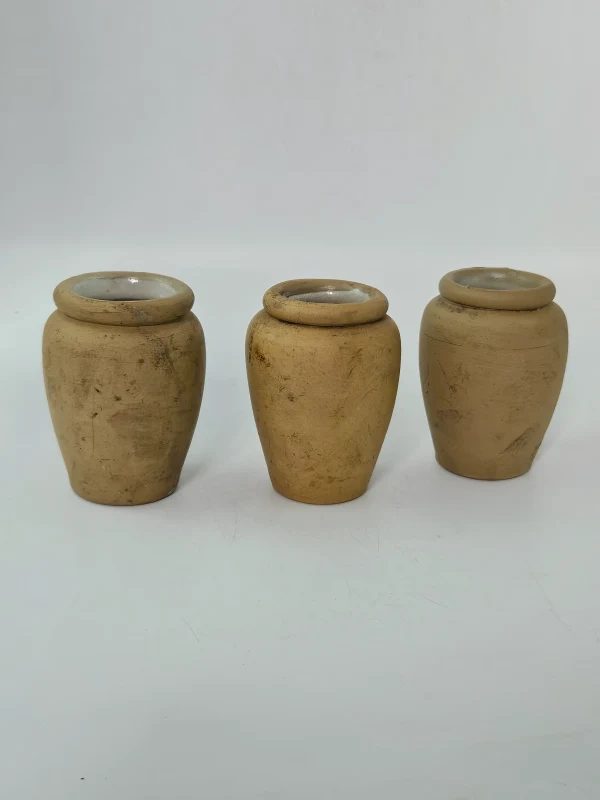 3 STONEWARE HOUSEHOLD POTS