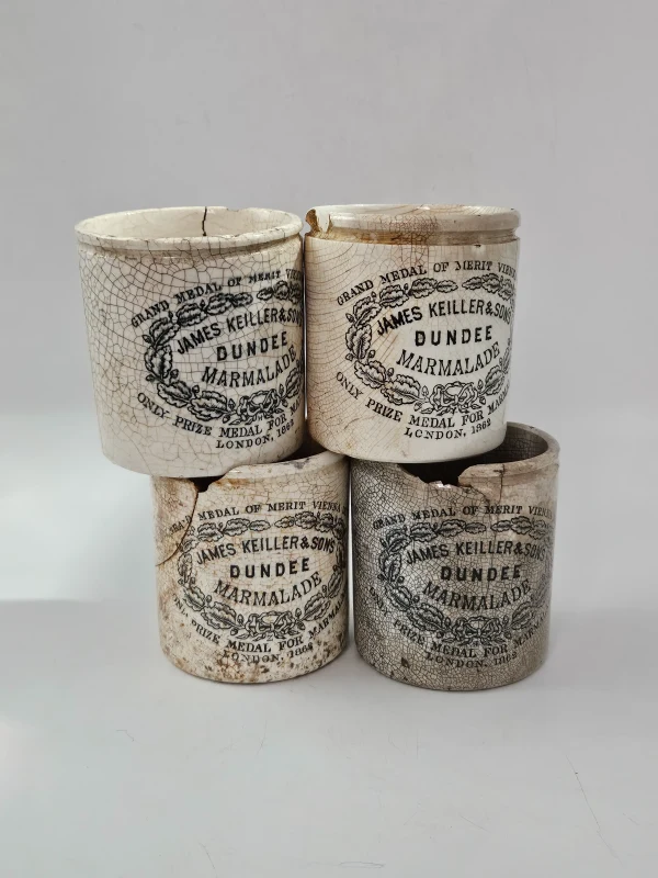 4 DAMAGED KEILLER POTS