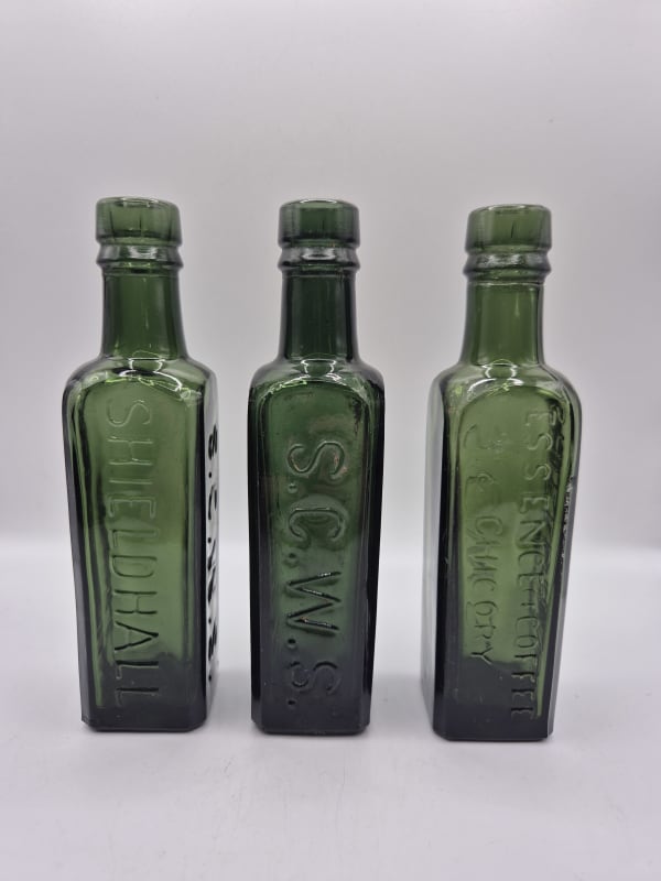 3 Green Coffee Bottles