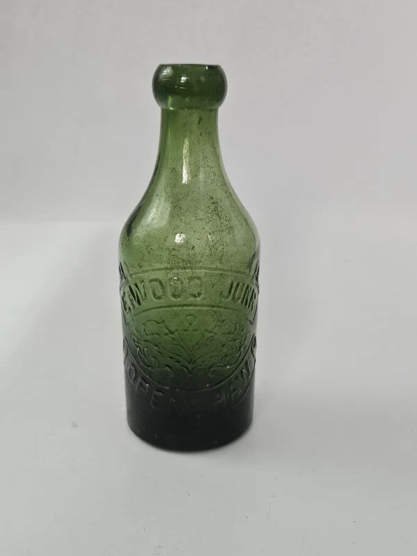 OPENSHAW GREEN GLASS GINGER BEER BOTTLE