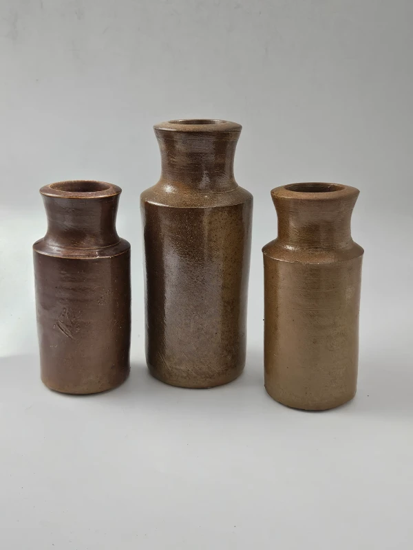 3 SALT GLAZED POLISH JARS
