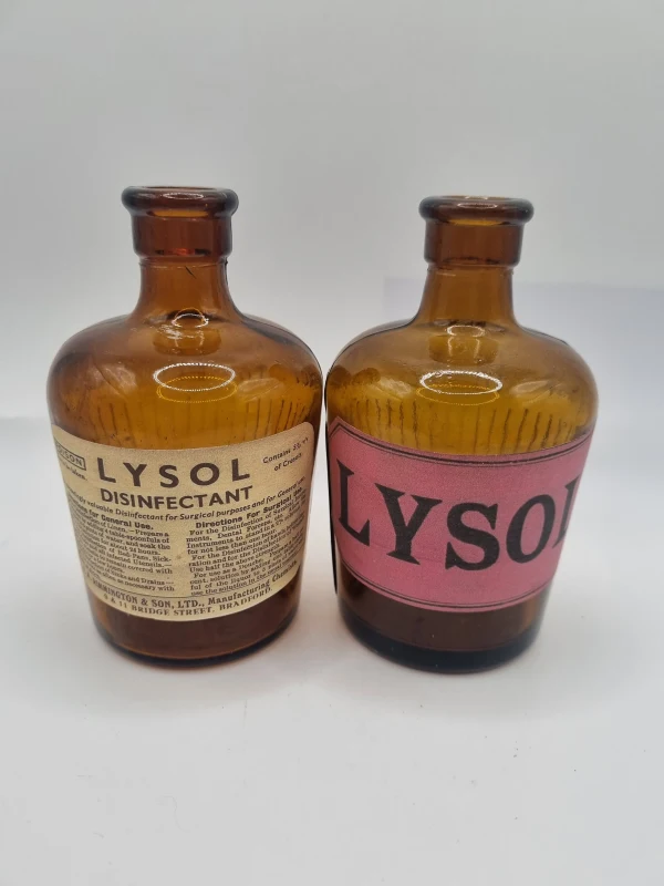 2 Labelled Lysol Bottles