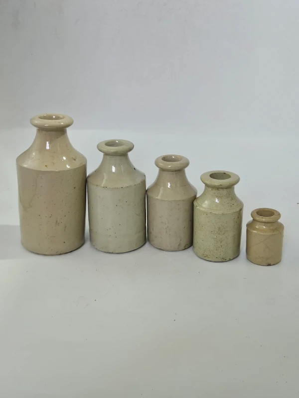SET OF 5 STONEWARE BOTTLES