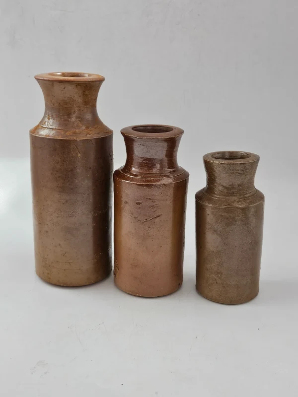 3 SALT GLAZED POLISH JARS