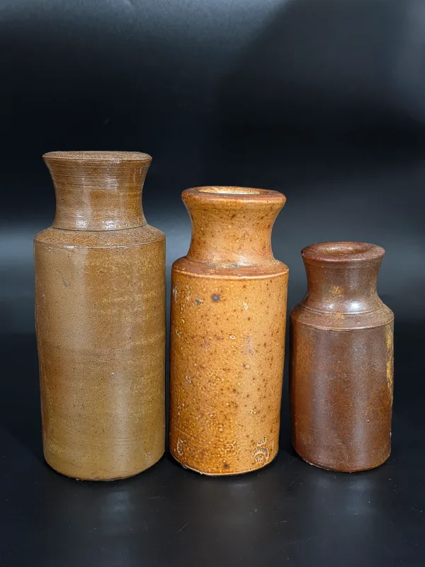 3 SALT GLAZED POLISH JARS