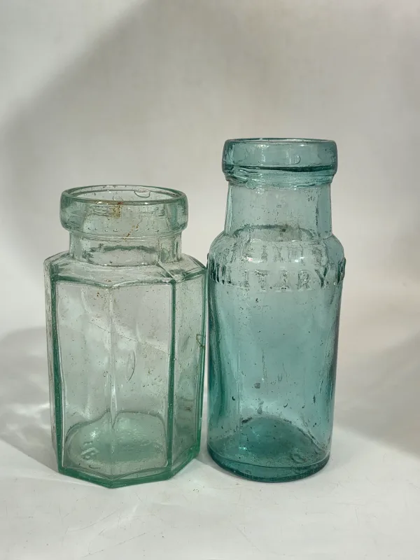 2 ONE POUND GLASS JARS