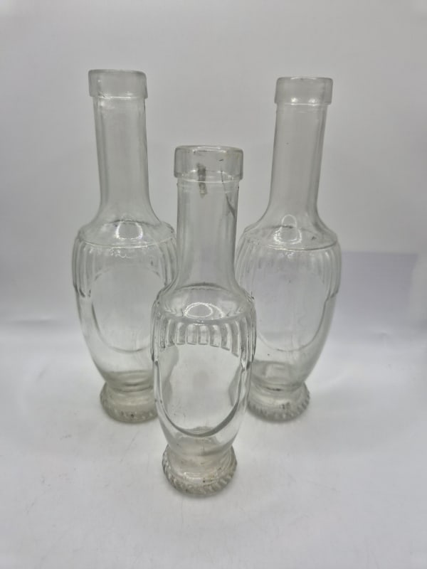 3 Clear Salad Oil Bottles