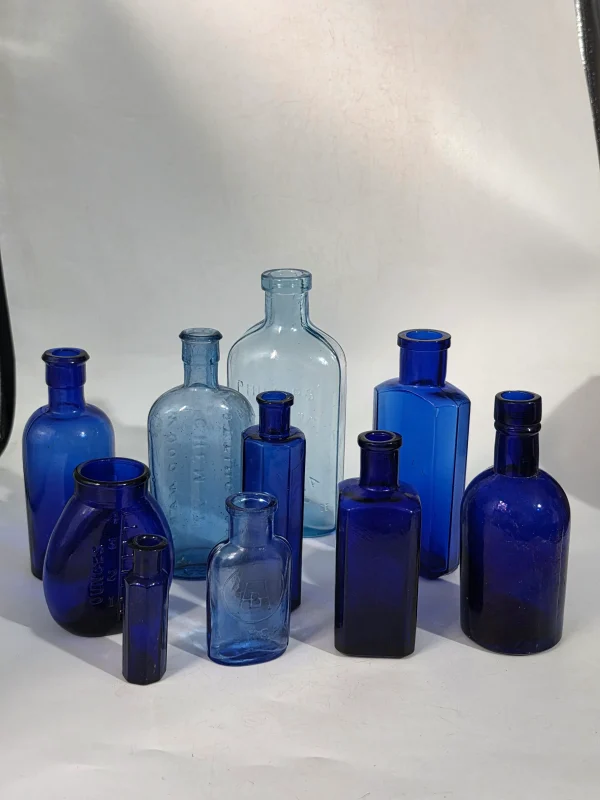 10 BLUE CHEMIST BOTTLES
