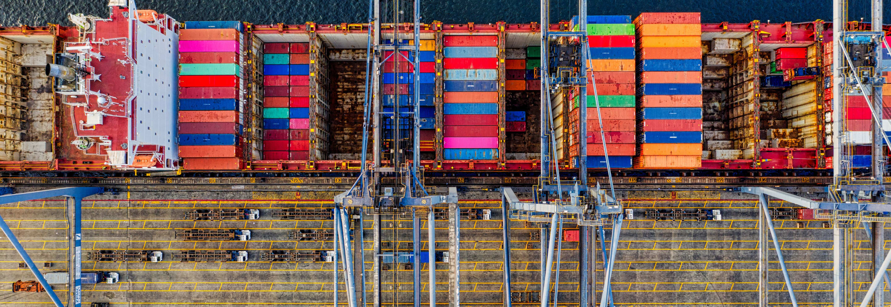 SCS Global delivery network across 60+ countries, with units loaded for sea freight (world-map photography pending).