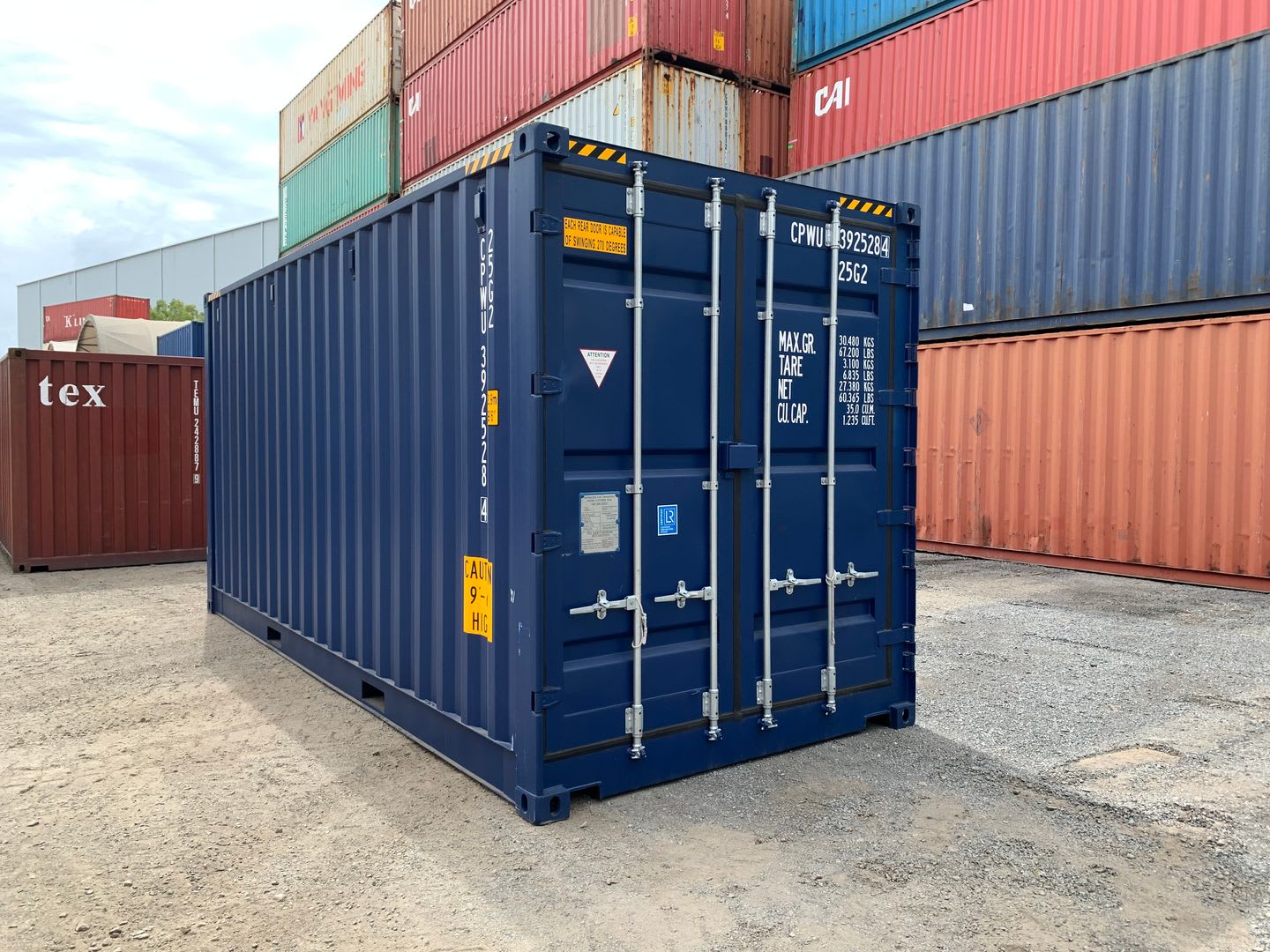 New steel storage containers staged in the SCS container yard