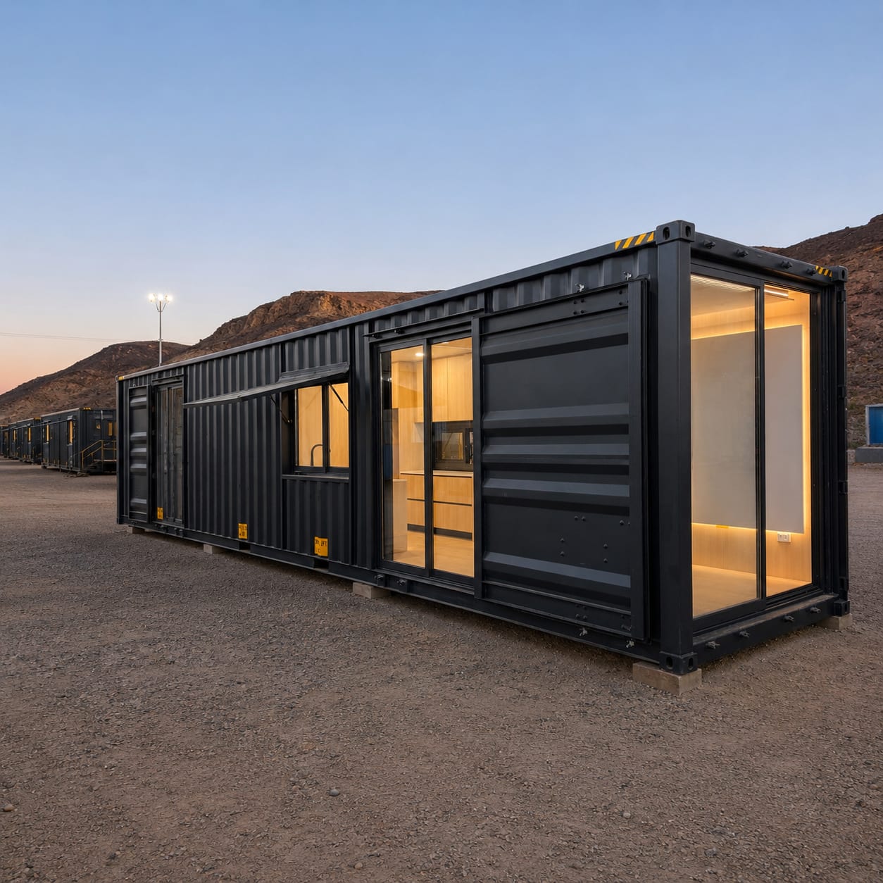 Mining housing unit, a single-room portable accommodation container at a remote mine site