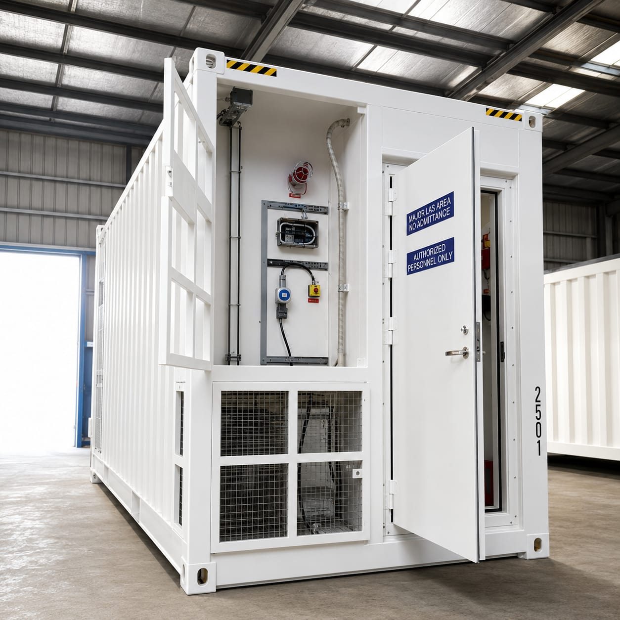 A60 fire rated offshore container showing insulated wall construction