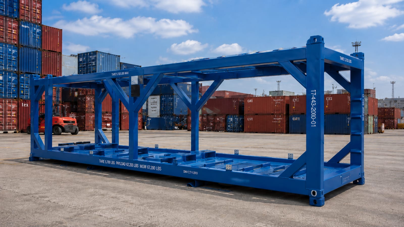 40ft offshore skid frame, DNV 2.7-1 certified engineered structure, by SCS Global