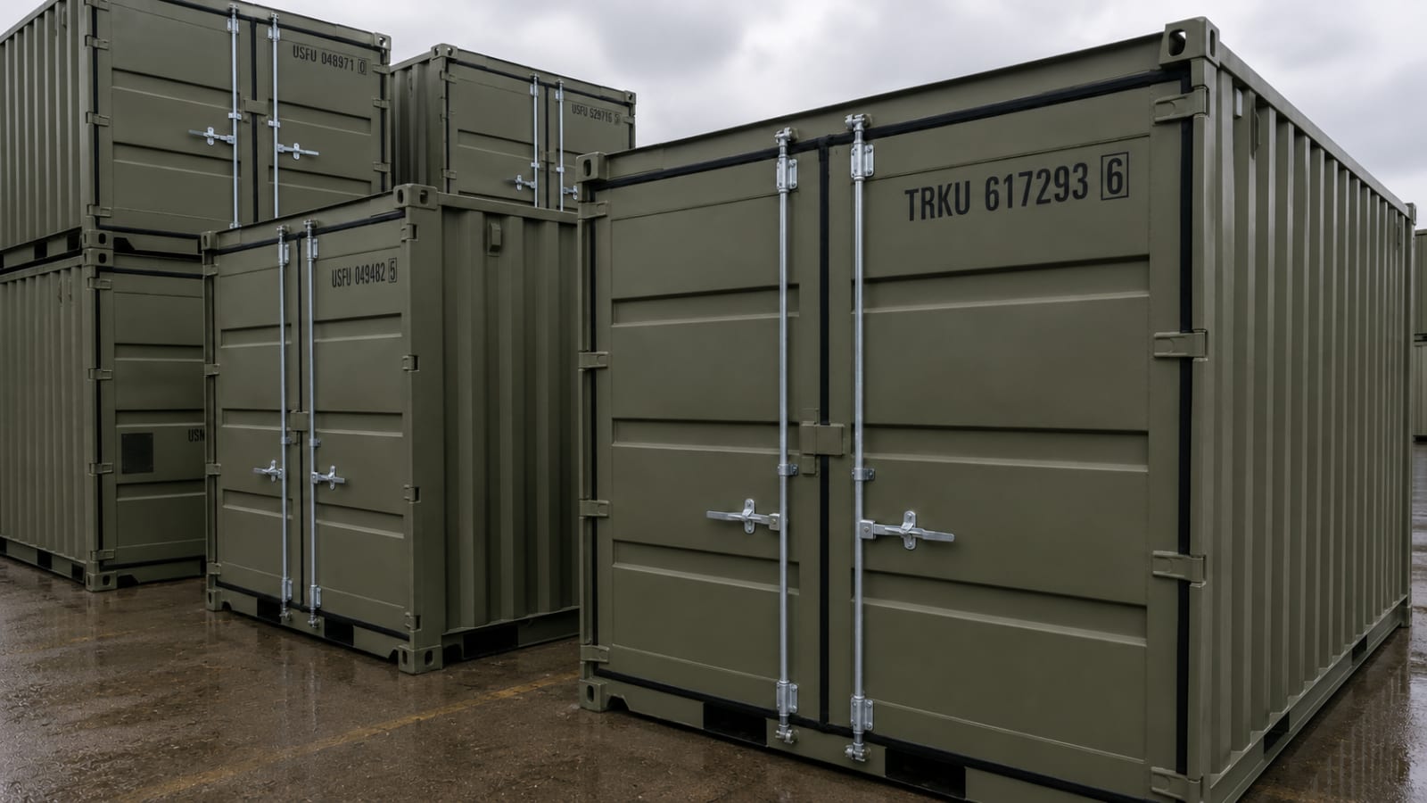 Tricon and quadcon military containers, 1/3 and 1/4 ISO sizes