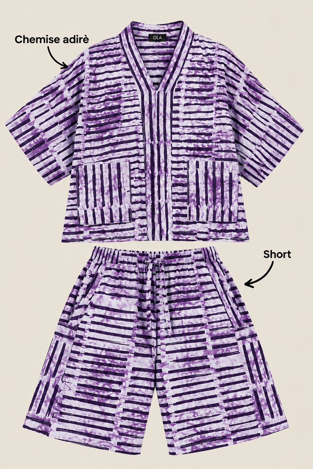 Chemise manche courte et short