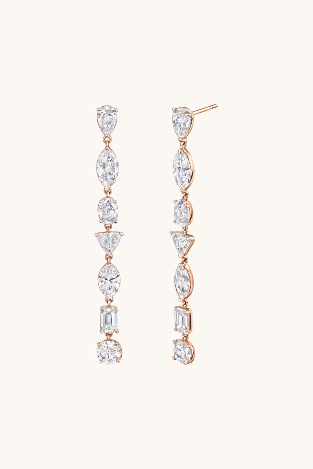 14ctw Lab Diamond Drop Earrings In 14K White Gold
