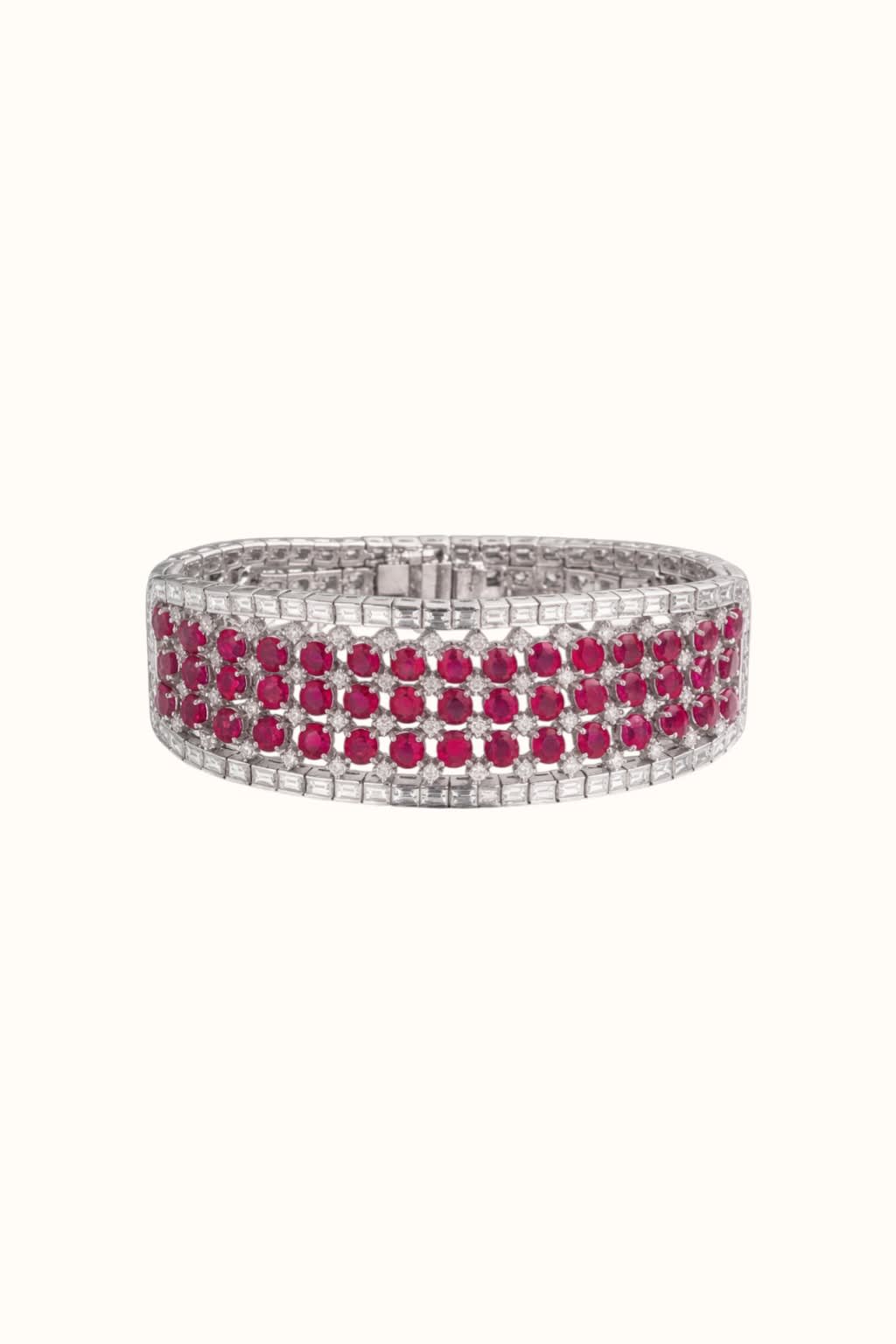 Statement Ruby and Diamond Bracelet, 14k Gold