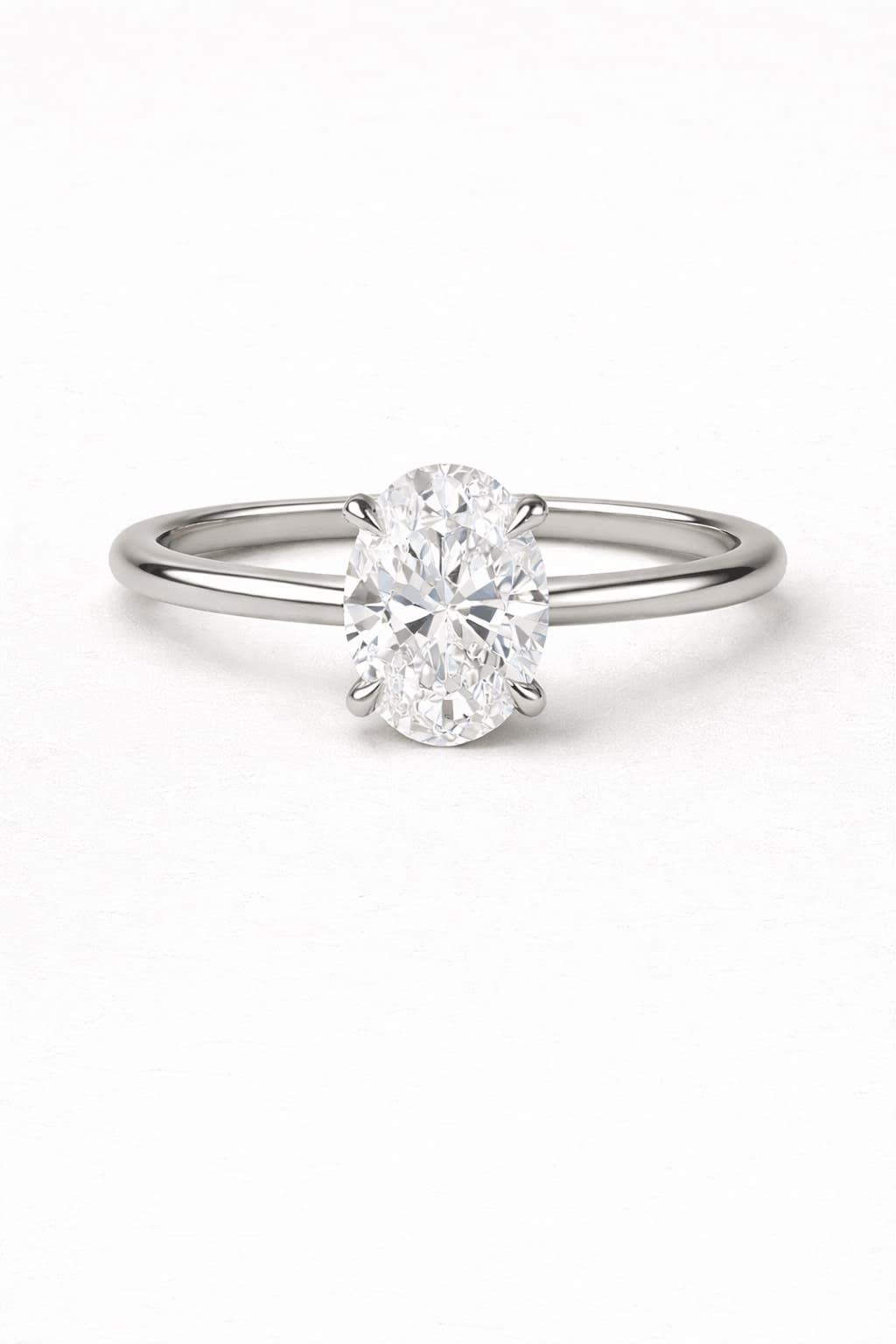 Oval Lab Grown Diamond Ring, Three Tone Gold