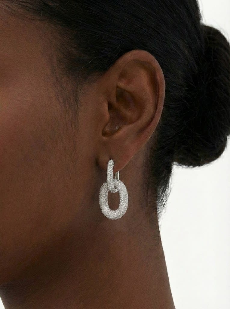 9cttw Lab Diamond Link Drop Earrings