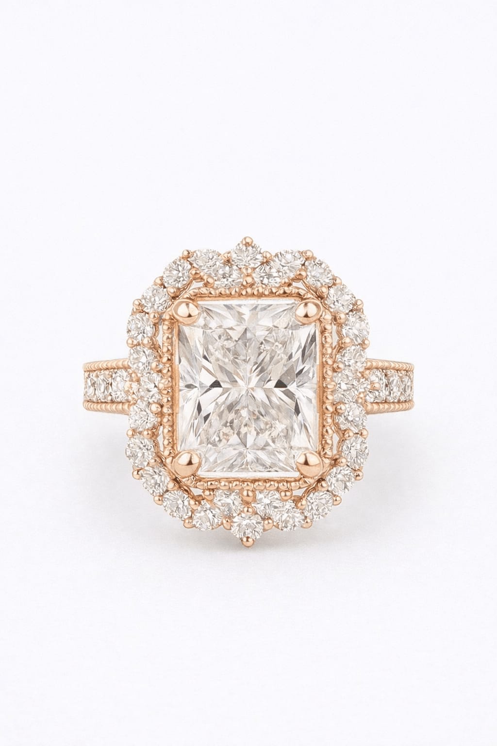 Radiant Cut Lab Diamond Halo Ring