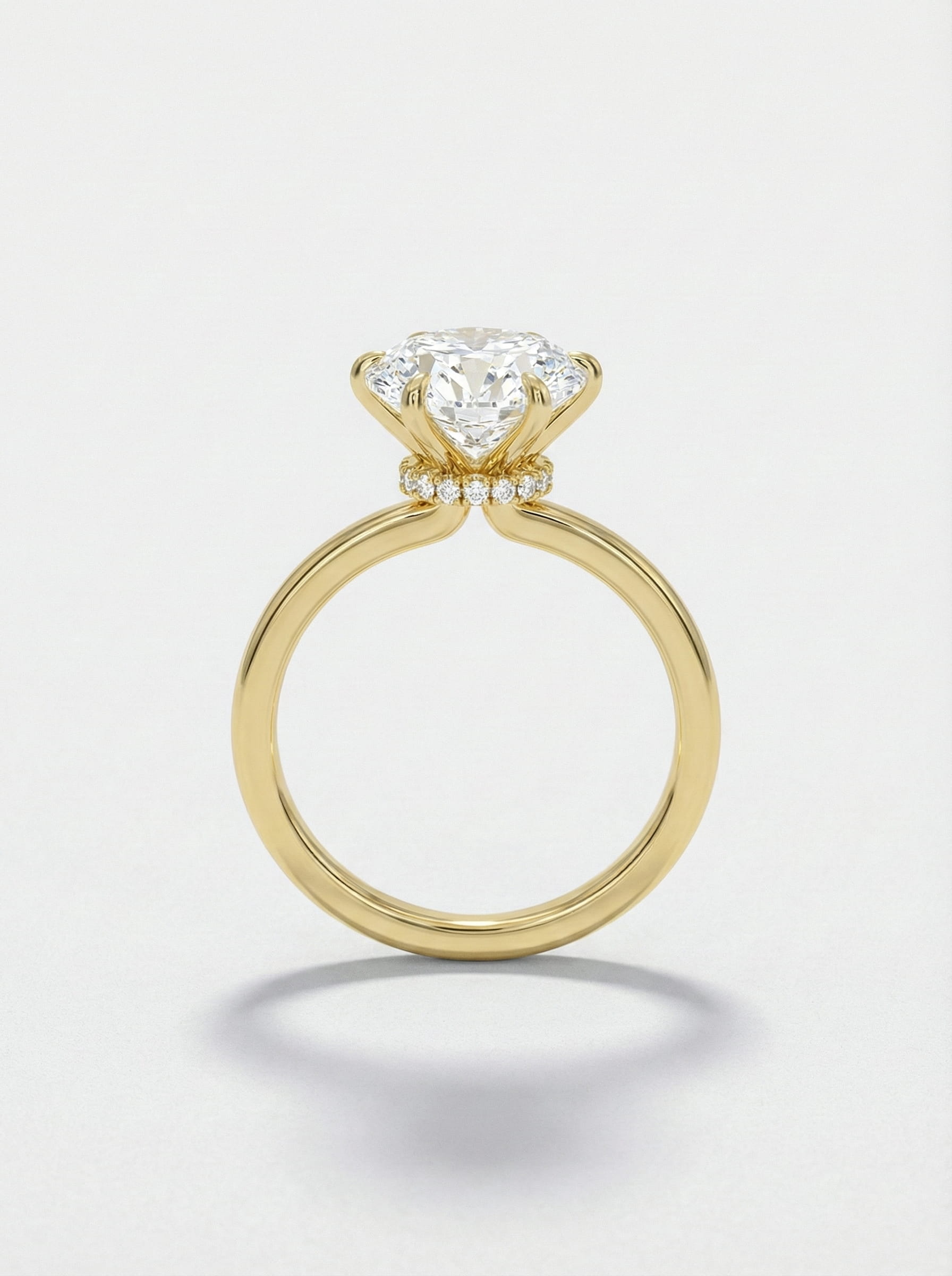 Oval Lab Grown Diamond Ring, Three Tone Gold