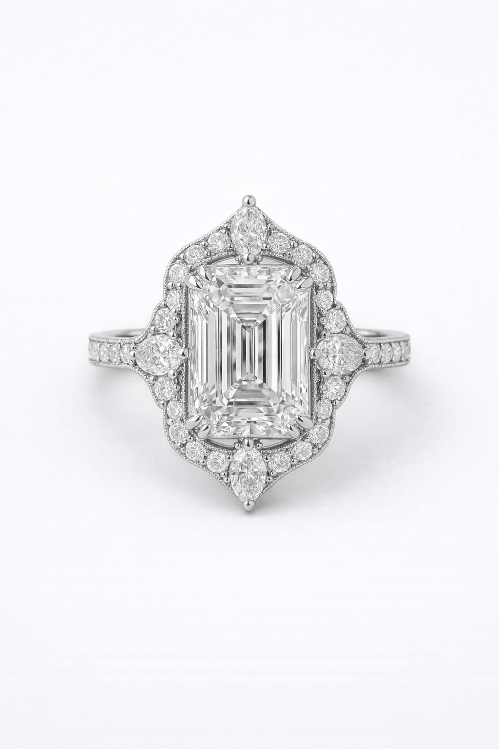 Radiant Halo Lab Diamond Ring