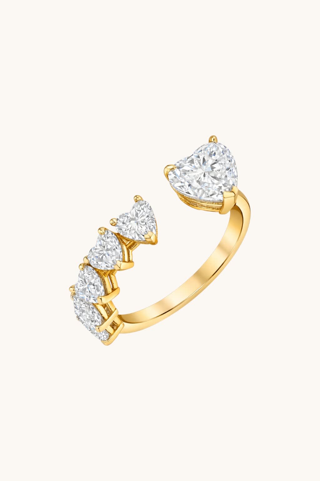Open Heart Lab Diamond Ring, 9.5 Cttw, EF/VVS