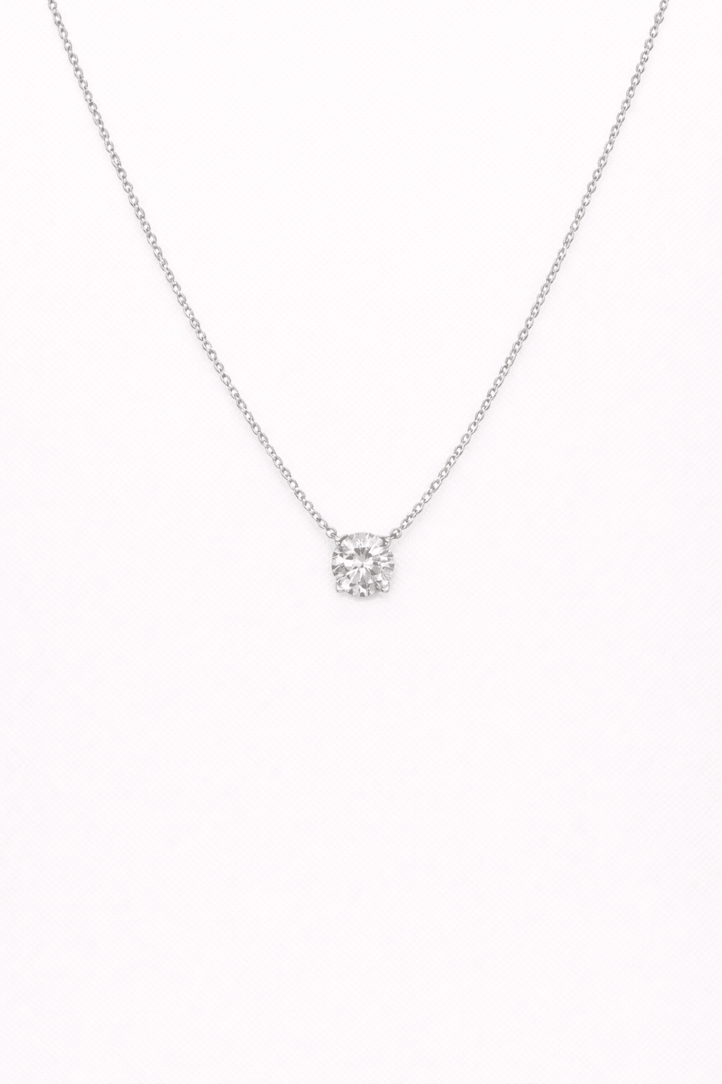 Classic Round Cut White Sapphire Pendant