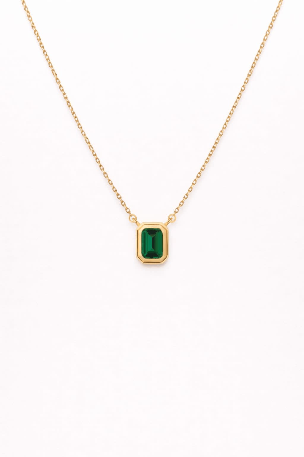 Emerald Cut Lab Grown Emerald Pendant