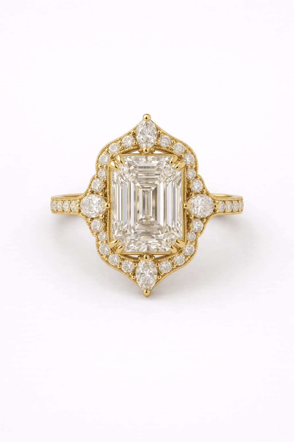 Radiant Halo Lab Diamond Ring