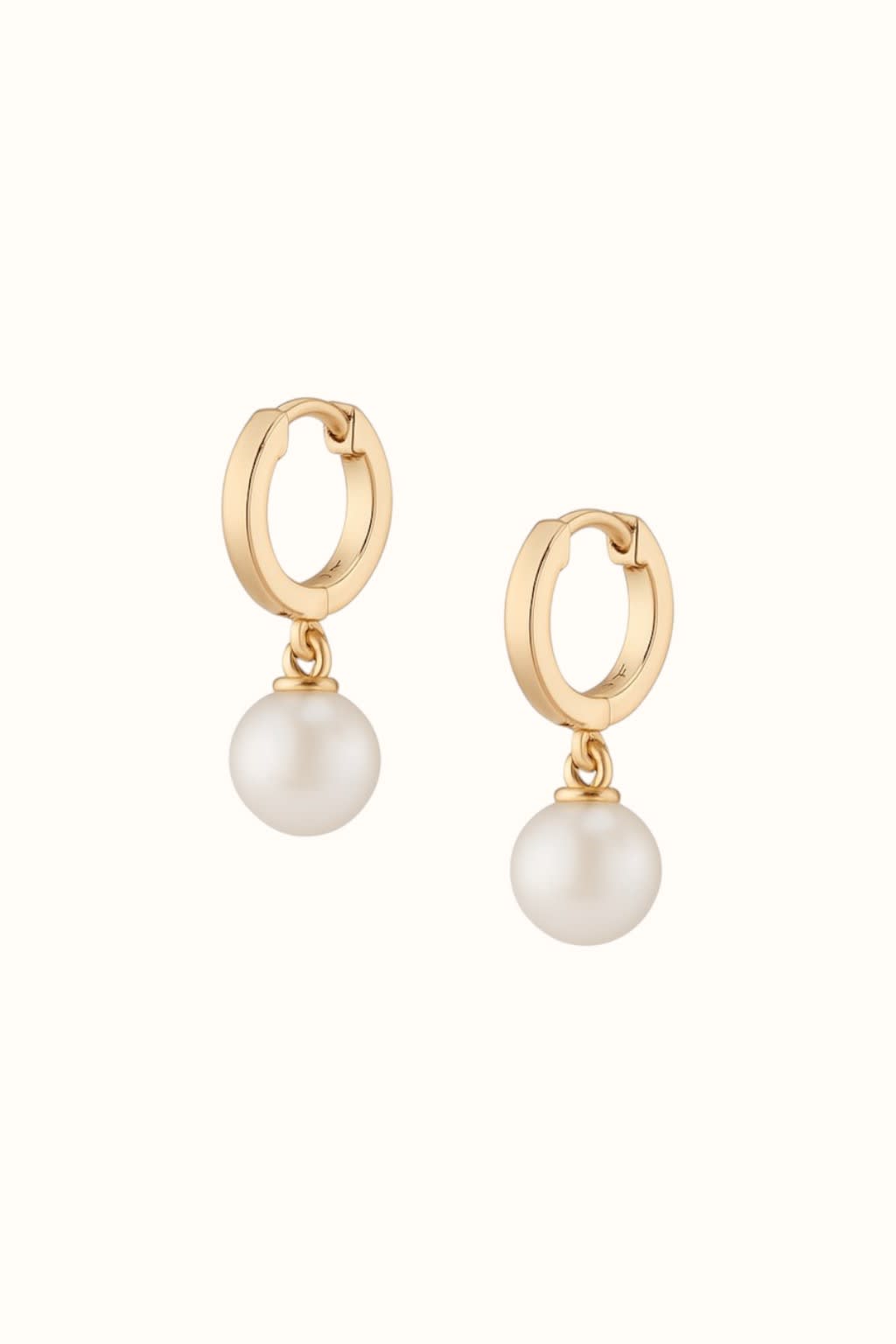 Pearl Drop Hoop Earrings