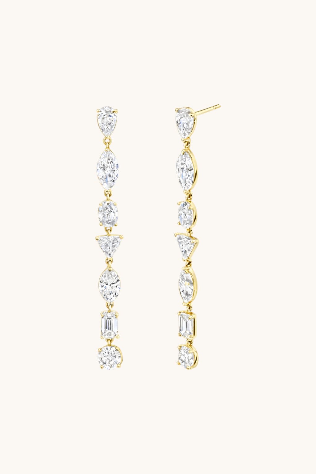 14ctw Lab Diamond Drop Earrings In 14K White Gold