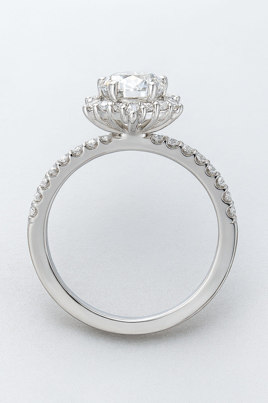 Diamond Halo Ring 14k Gold 0.5Ct