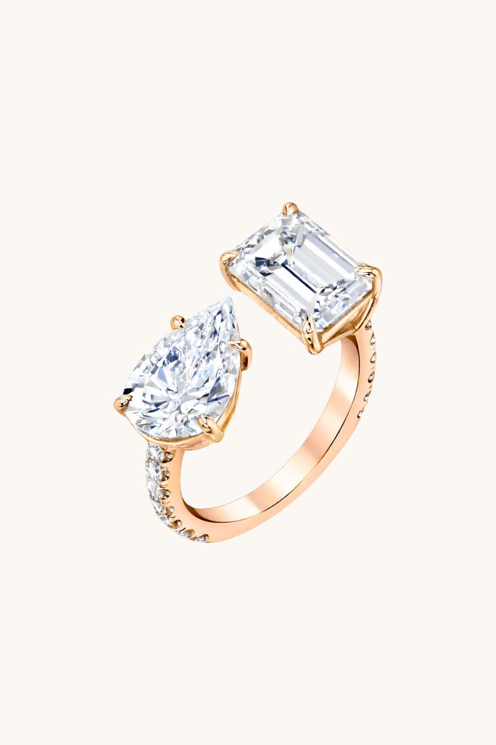 Toi Et Moi Ring With Lab Grown Diamonds In White Gold