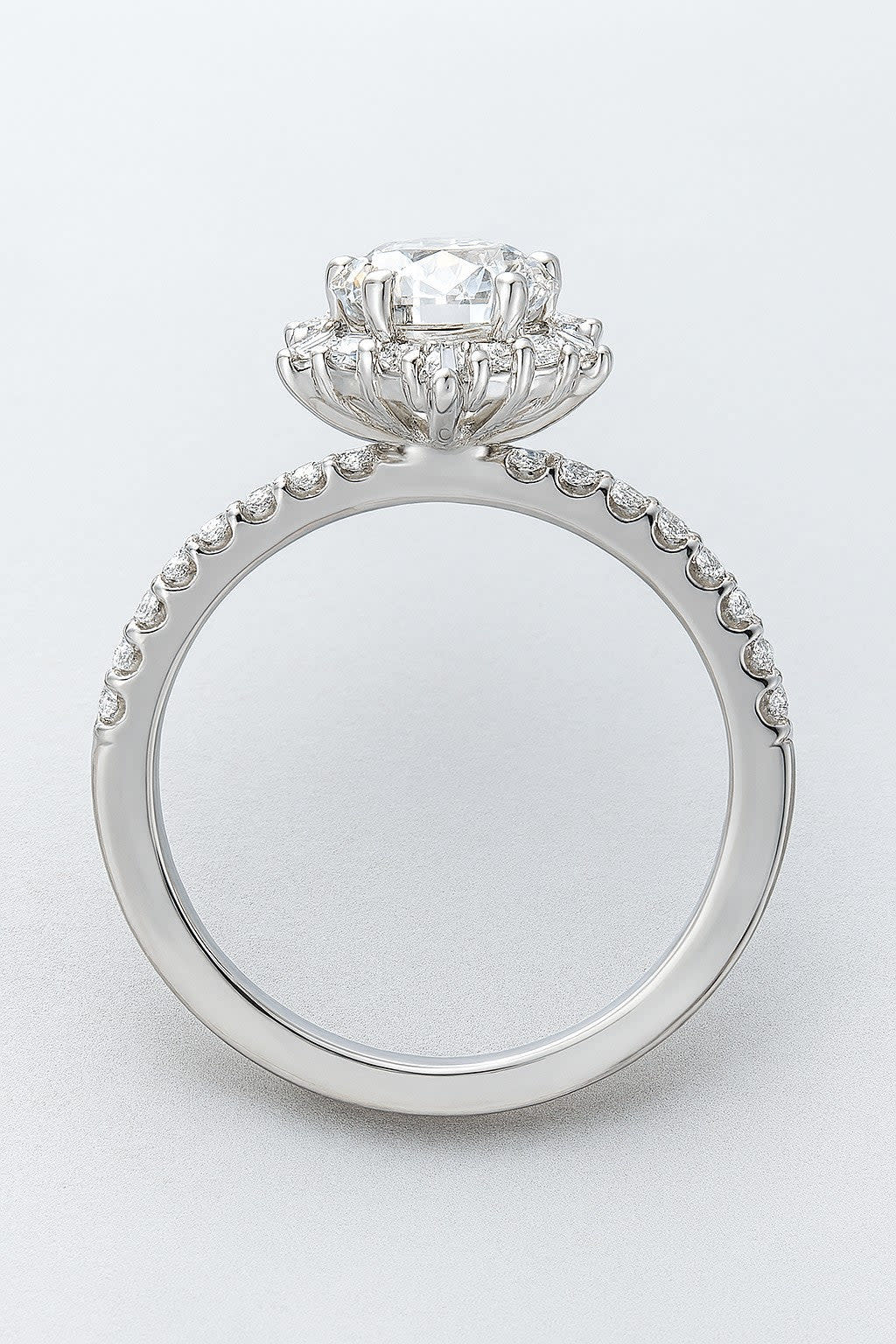 0.5ct Diamond Halo Ring, 14k Gold