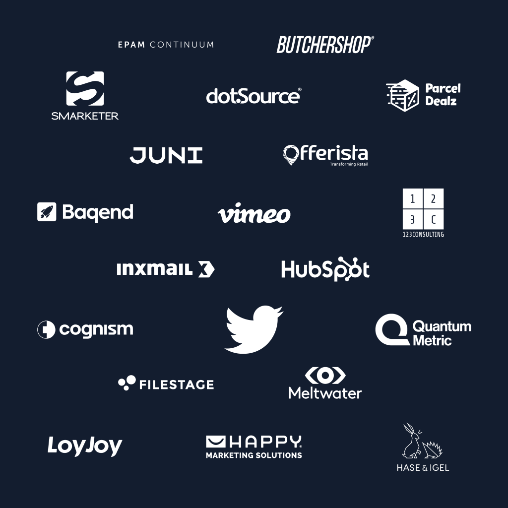 Logos der Partner-Unternehmen bei AR-Schnitzeljagd auf der DMEXCO 2022