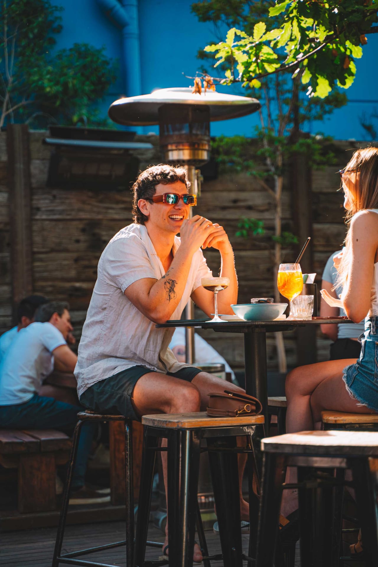 The beer garden, doing its best work well before noon.