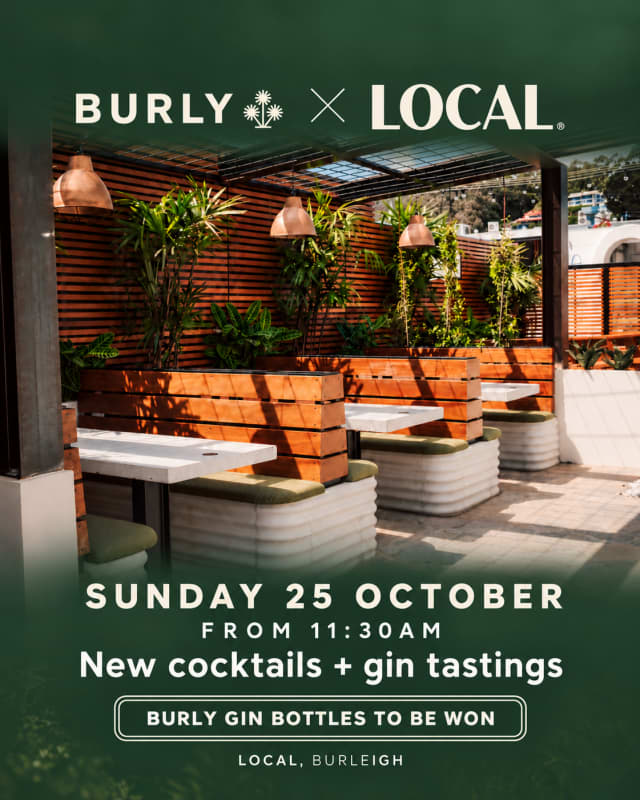 Poster for Burly Gin x Local at Local Burleigh
