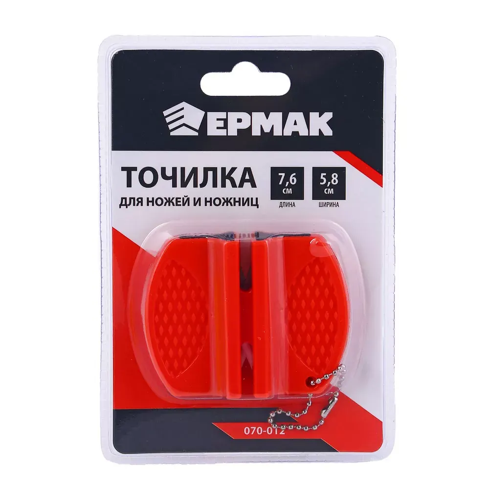 ЕРМАК Точилка для ножейножниц, вольфрамовая сталь, керамика, 5,8х7,6х2,4см
