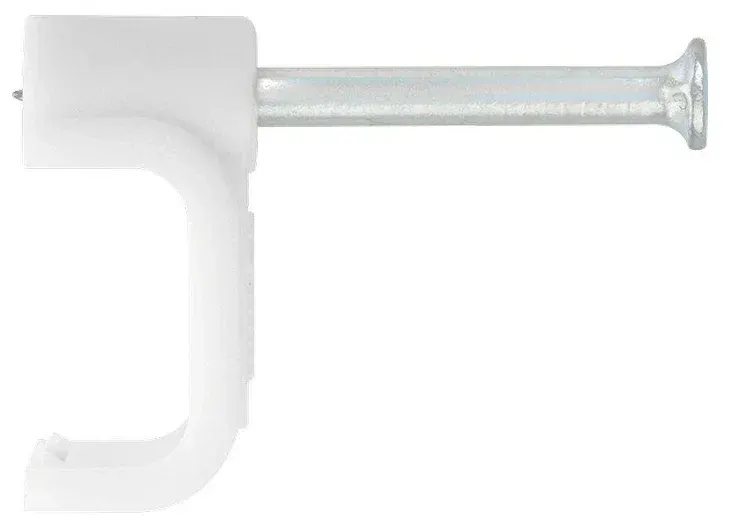 Скобы электроустановочные, 3,5x5 мм, прямоугольные, белые, Volsten, цена за 50 шт