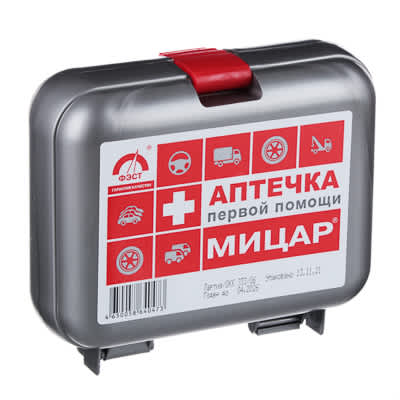Автомобильная аптечка первой помощи №1 "Мицар" дорожная, футляр мини 4574979