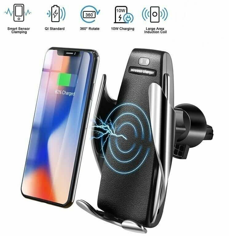 Держатель для смартфонов + беспроводное ЗУ 7.5W (в воздуховод) TDS TS-CAA03(S5)